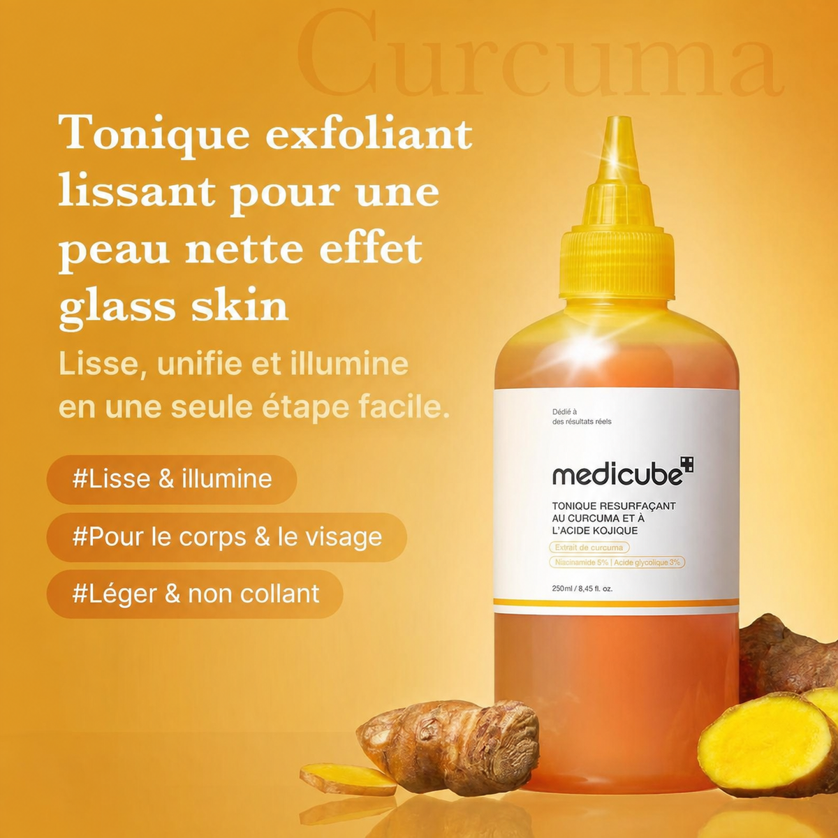 Tonique Uniformisant Glass Skin – Acide Kojique, Niacinamide & Glycolique