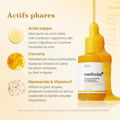 Sérum Glass Skin - Anti-Teint Terne Acide Kojique, Curcuma et Niacinamide
