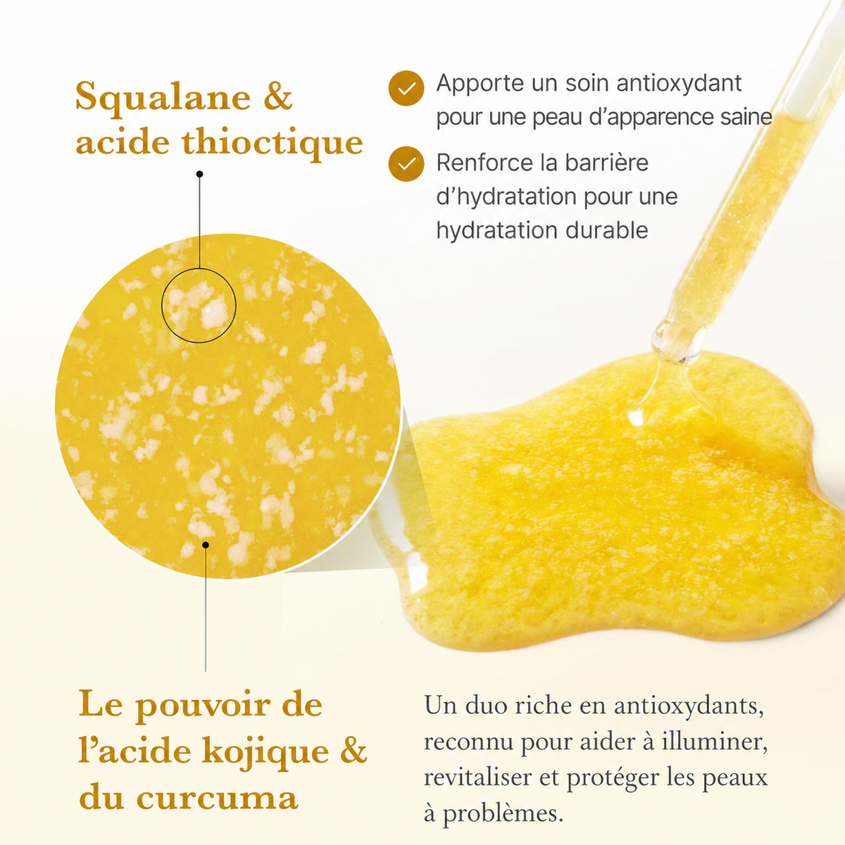 Sérum Glass Skin - Anti-Teint Terne Acide Kojique, Curcuma et Niacinamide