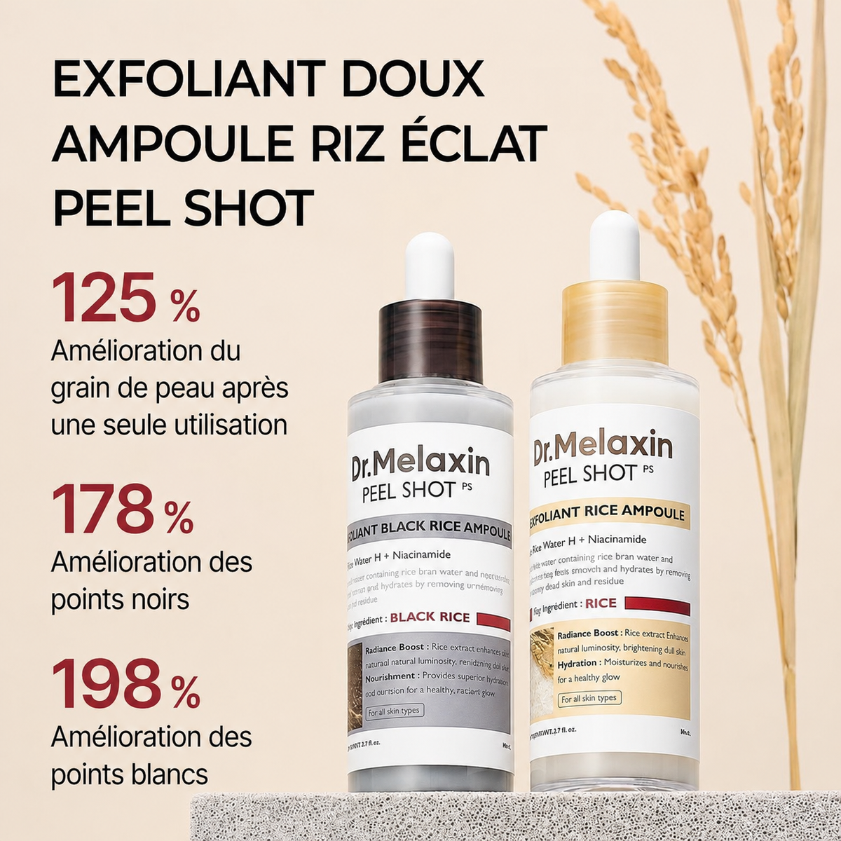 Dr Melaxin™ - Duo Peau Nette au Riz – Exfoliant Anti-Points Noirs & Pores