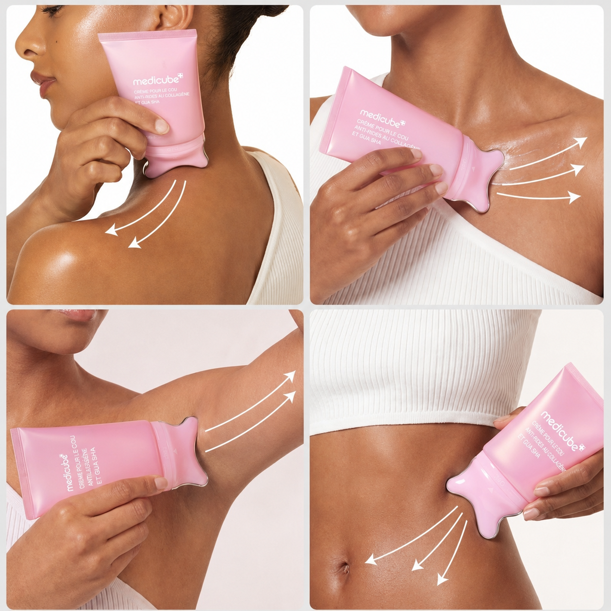 Duo Instantané anti-rides Crème et Masseur - Gua Sha au Collagène PDRN