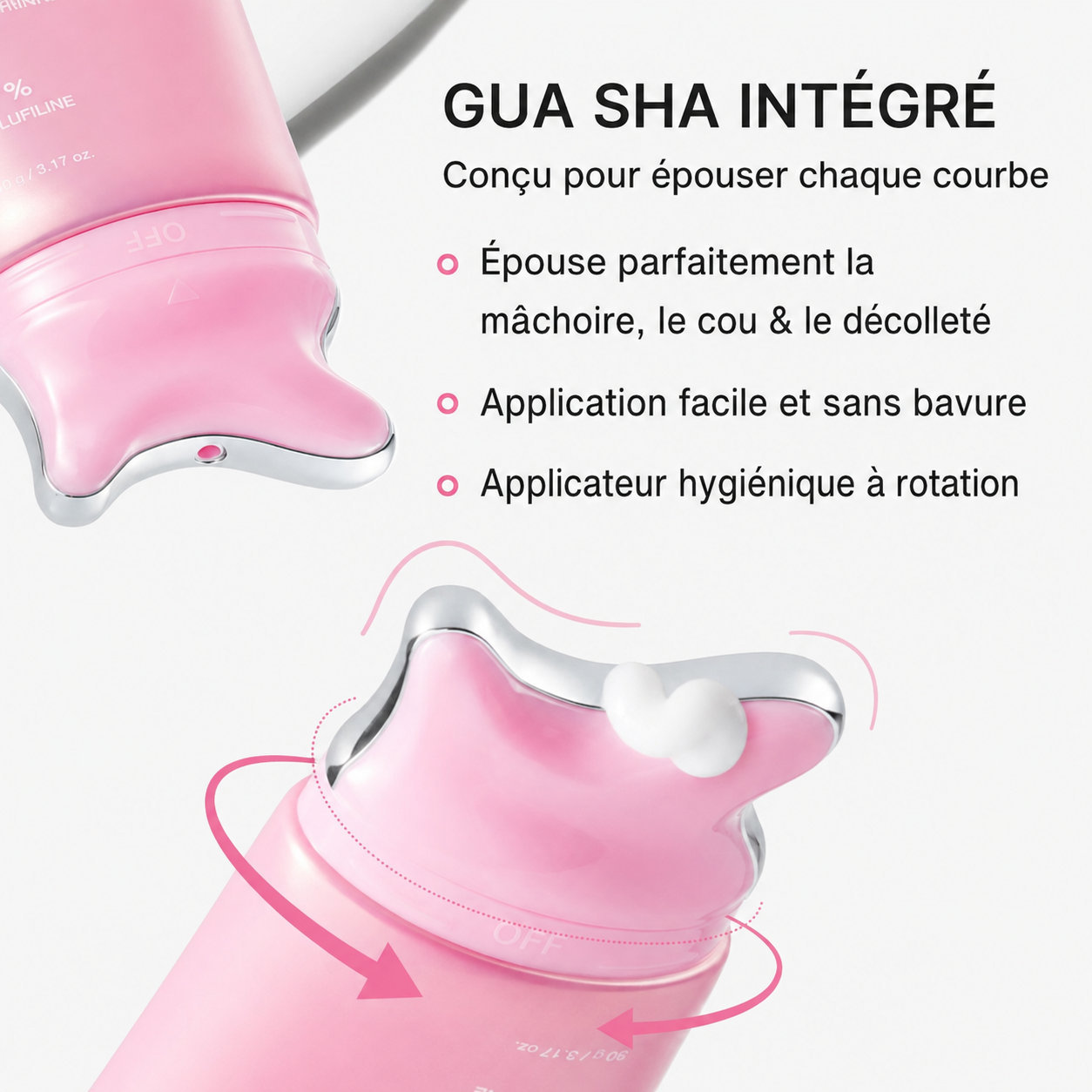 Duo Instantané anti-rides Crème et Masseur - Gua Sha au Collagène PDRN